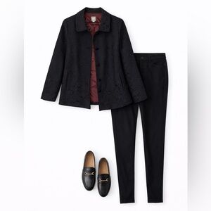 J.Jill Black Blazer Demask Blazer Jacket Coat